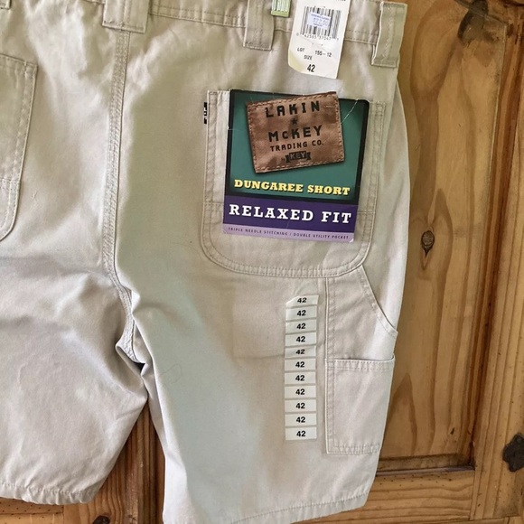 Men's Lakin McKey Dungaree Relaxed Fit tan carpenter shorts size 42 - NWT - Picture 9 of 9